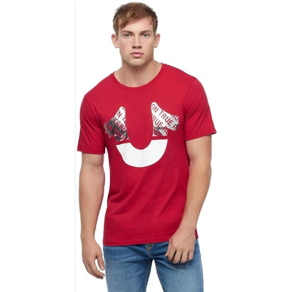 True Religion Horse Shoe T Shirt Mens L Red Short Sleeve